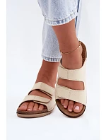 Dámske kožené papuče Inblu AA0005GU Light beige