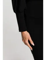 M690 Kombinované pletené šaty - čierne