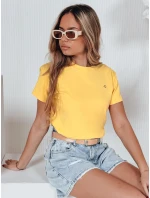 Dámske rebrované tričko SMILE FOR YOU žlté FashionStreet RY2908