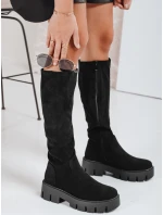 Dámske semišové topánky na platforme čierne FashionStreet ZY1103