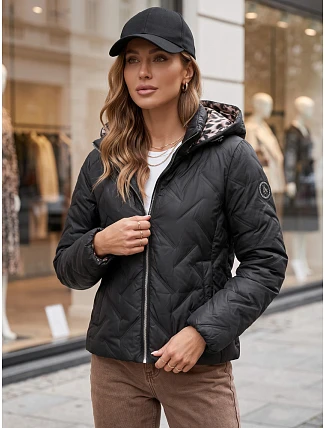 Dámska prechodná bunda s kapucňou, čierna, FashionStreet TY5773 Dámska prechodná bunda s kapucňou, čierna, FashionStreet TY5773