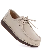 Dámske kožené mokasíny so šnurovaním béžovej farby Artiker 58C1519 Dámske kožené mokasíny so šnurovaním béžovej farby Artiker 58C1519