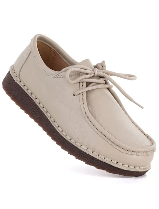 Dámske kožené mokasíny so šnurovaním béžovej farby Artiker 58C1519 Dámske kožené mokasíny so šnurovaním béžovej farby Artiker 58C1519