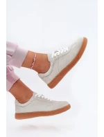 Zamszowe Niskie Sneakersy Damskie Szare Paliana