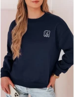 Dámska nadrozmerná vyšívaná mikina SOFTSLON navy blue FashionStreet BY1431 Dámska nadrozmerná vyšívaná mikina SOFTSLON navy blue FashionStreet BY1431