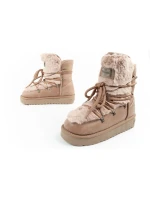 D.Franklin snehové topánky dámske zimné módne kožušiny zateplené hnedé vysoké ženy