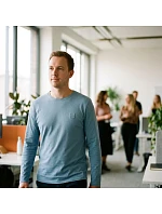 Pánske tričko Boss Tacks s dlhým rukávom zo 100 % bavlny na každodenné nosenie Pánske tričko Boss Tacks s dlhým rukávom zo 100 % bavlny na každodenné nosenie
