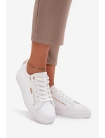 Damskie Sneakersy Z Eko Skóry Big Star SS274026 Biało-Złote