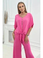 Súprava blúzky a nohavíc ružovej farby