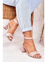 Dámske sandále na podpätku Powder Pink Lexi