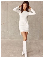 Dámske šaty SUK0387 off-white - Roco Fashion Dámske šaty SUK0387 off-white - Roco Fashion