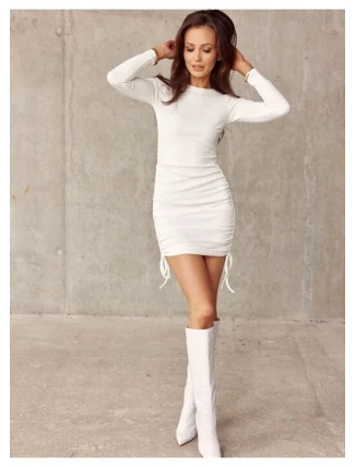 Dámske šaty SUK0387 off-white - Roco Fashion Dámske šaty SUK0387 off-white - Roco Fashion
