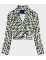 Krátke zelené dvojradové sako (AG3-1812)