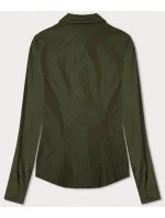 Dámska strieborná pruhovaná khaki košeľa (AWT0111)