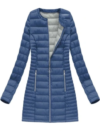 Dlhá svetlo modrá prešívaná bunda (21810) Dlhá svetlo modrá prešívaná bunda (21810)