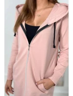 Mikina s kapucňou tmavo púdrovo ružová