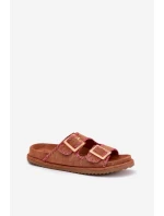 Klapki Damskie Z Klamrami I Ozdobnym Obszyciem Camel Visley