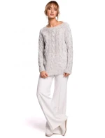 Sveter s výstrihom Bateau M511 sivý - Moe