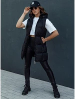 Dámska prešívaná dlhá vesta VIANA čierna FashionStreet TY4504