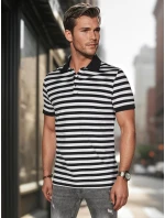 Pánska pruhovaná polokošeľa biela FashionStreet PX0642