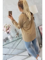 Oversize ťavia tunika na zips s kapucňou