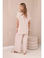 Súprava s náhrdelníkom blúzka + nohavice béžová Súprava s náhrdelníkom blúzka + nohavice béžová