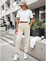 SWAN krémové dámske tepláky FashionStreet UY2086 SWAN krémové dámske tepláky FashionStreet UY2086