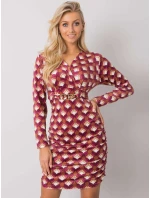 Šaty DHJ SK 12695.26P tmavo ružová