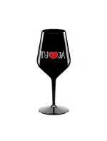TY A JÁ - černá nerozbitná sklenice na víno 470 ml
