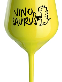 VÍNOSAURUS - žlutá nerozbitná sklenice na víno 470 ml