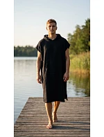 Pánske vafľové pončo Saimaa s kapucňou Black Beauty Pánske vafľové pončo Saimaa s kapucňou Black Beauty