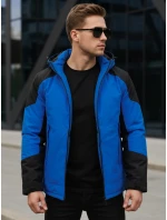 Pánska zimná bunda s kapucňou modrá FashionStreet TX5122