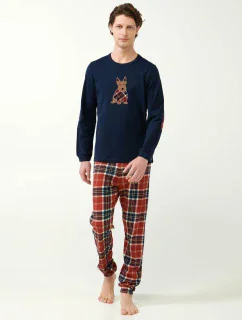 Vamp - Vianočné pánske pyžamo v škótskom tartane 21514 - Vamp