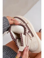 Dámske vyšívané snehule na platforme svetlo béžové Naleris Dámske vyšívané snehule na platforme svetlo béžové Naleris