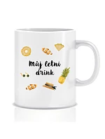 Personalizovaný klasický biely keramický hrnček s objemom 300 ml s letnou kombináciou Personalizovaný klasický biely keramický hrnček s objemom 300 ml s letnou kombináciou