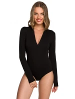 Dámske body s výstrihom do V S327 Dark Brown - Stylove