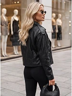 Dámska bunda v štýle „Ramones“ z ekokože, čierna, FashionStreet TY5919 Dámska bunda v štýle „Ramones“ z ekokože, čierna, FashionStreet TY5919