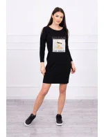 Šaty s potlačou Dream black