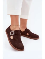 Semišové dámske barefoot topánky s prackou Zazoo N1261 chocolate Semišové dámske barefoot topánky s prackou Zazoo N1261 chocolate