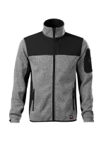 Príležitostná softshellová bunda pánska pletená svetlo šedá