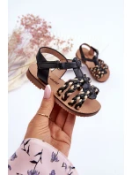 Dziecięce Sandały Na Rzep Z Paseczkami Czarne Sammy