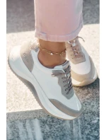 Zamszowe Sneakersy Damskie Na Platformie Big Star RR274A344 HI-POLY SYSTEM Beżowe