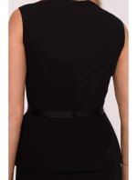 S427 Peplum šaty - čierne