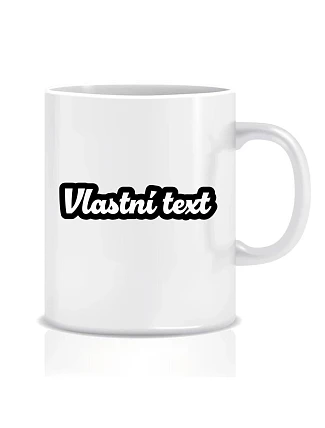 Personalizovaný klasický biely keramický hrnček s objemom 300 ml s vlastným textom v obryse Personalizovaný klasický biely keramický hrnček s objemom 300 ml s vlastným textom v obryse