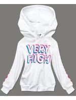 Biela tepláková mikina s potlačou (26012)