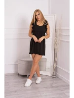 Šaty s volánikmi na bokoch čierne