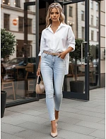 Dámske push up džínsy s kamienkami svetlo modré FashionStreet UY2808