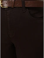 Dámske džínsy s opaskom, strih mom fit, hnedé, FashionStreet UY3127 Dámske džínsy s opaskom, strih mom fit, hnedé, FashionStreet UY3127