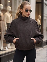 Krátky dámsky kabát z vlny, hnedý, FashionStreet TY6034
