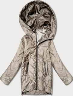 Dámska ľahká prešívaná bunda s kapucňou Goodlookin beige (B8588-12)